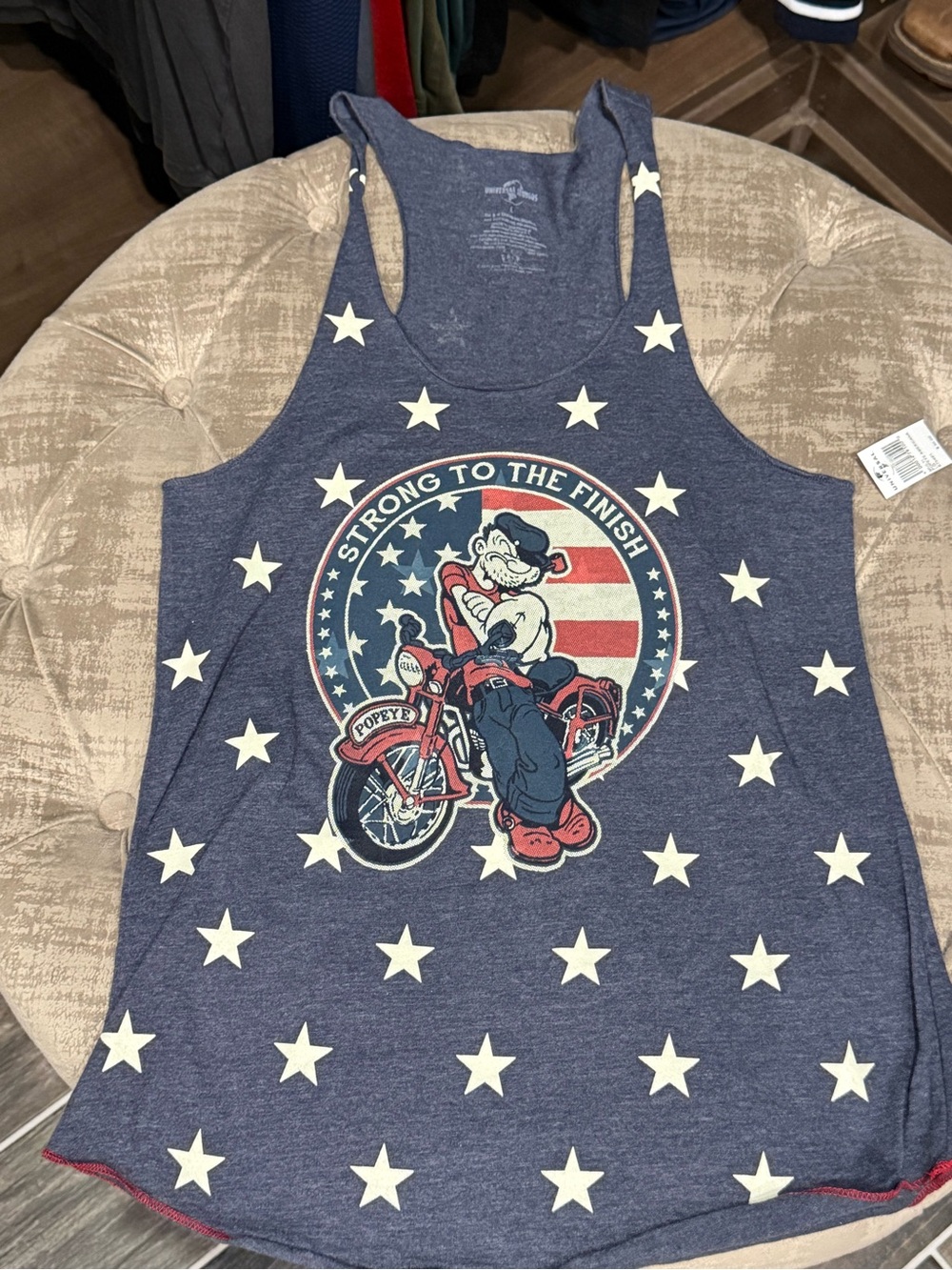 Girls' Navy Popeye Graphic Tank Top - Strong to the Finish